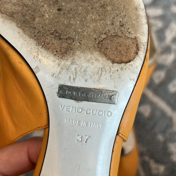 Dolce & Gabbana orange sling back kitten heel size 37 - Picture 3 of 4